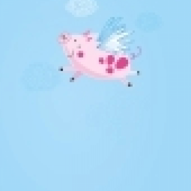Ansichtkaart Flying Piglet. 