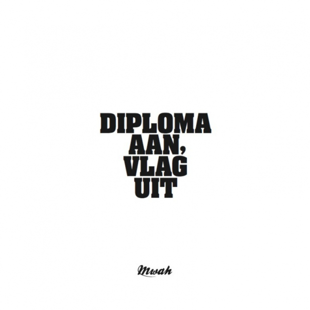 Wenskaart Diploma Aan, Vlag Uit. 