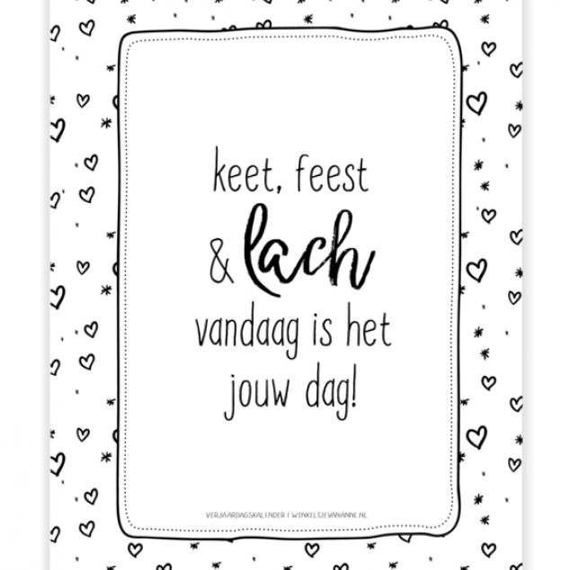 Verjaardagkalender Keet Feest Lach. 