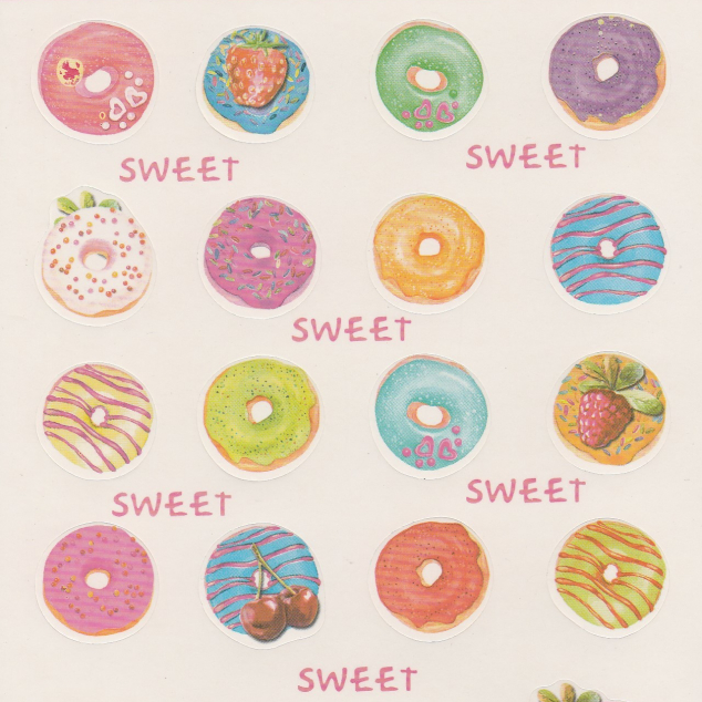 Stickervel Donuts (20 stuks op velletje)