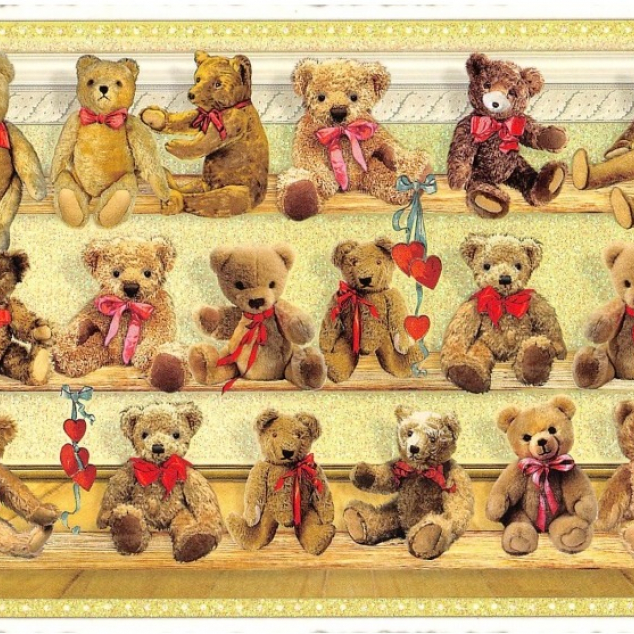 Ansichtkaart Teddies. 