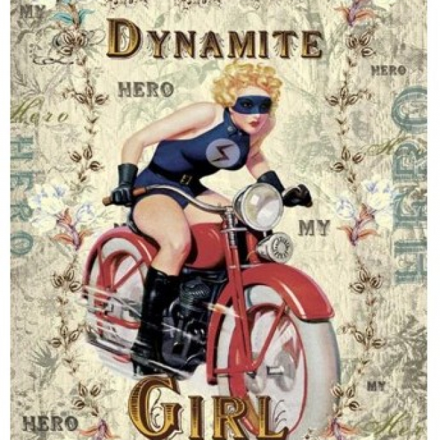 Wenskaart Dynamite Girl. 