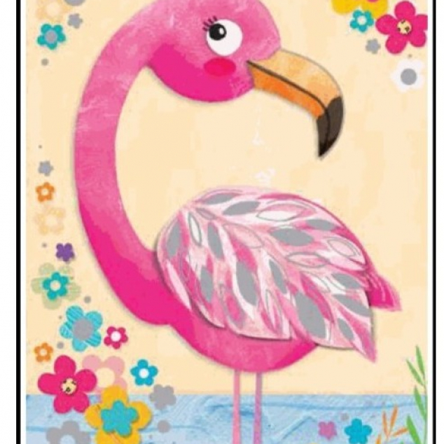 Wenskaart Fifi Flamingo. 