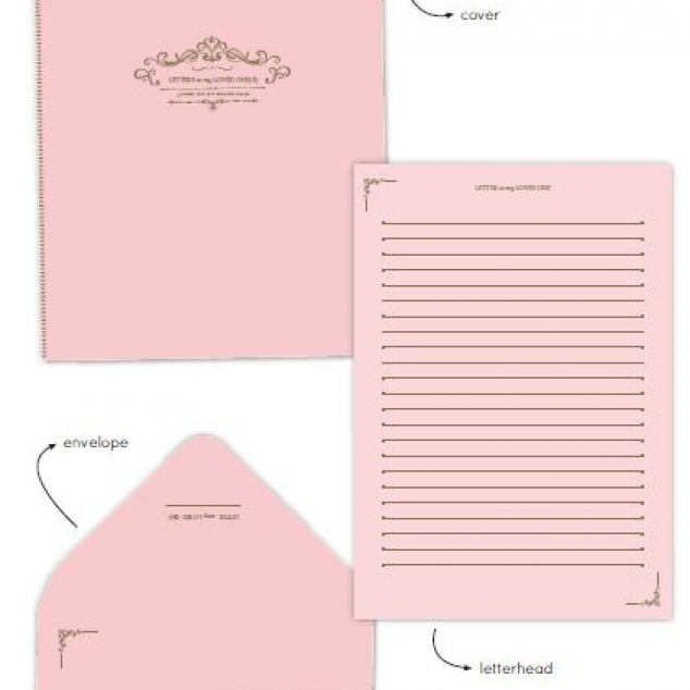 Briefpapierset Roze